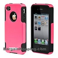 Dual Guard PC+Silicone Case for iPhone® 4/ 4S - Pink - Click Image to Close